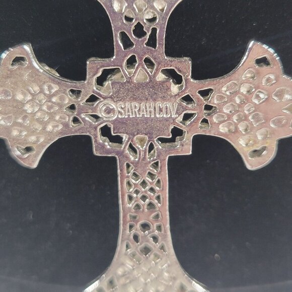 Vintage Sarah Coventry Religious Modest Silver Pearl Cross Chain 24" Necklace - Picture 4 of 5